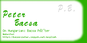 peter bacsa business card